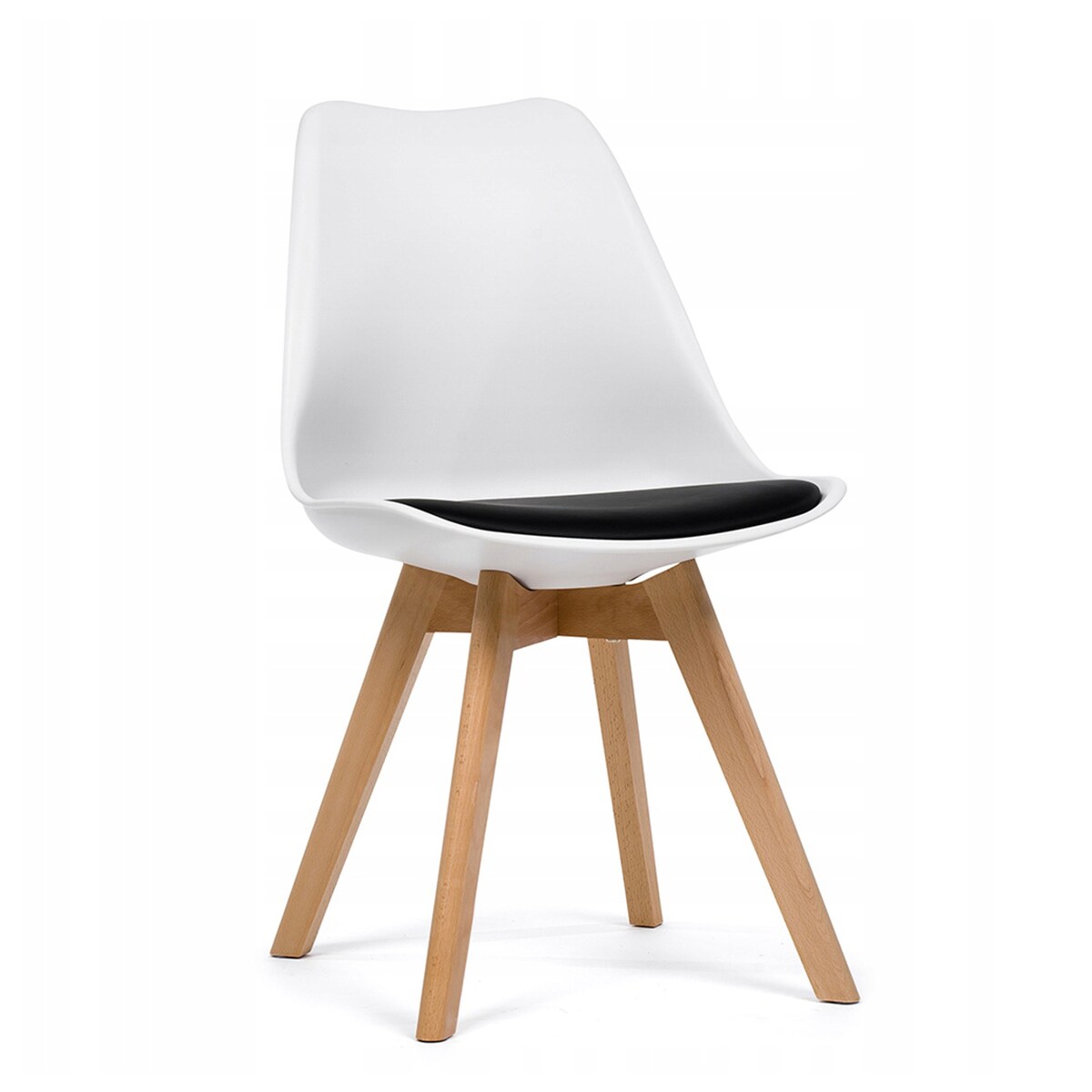 Krzesło skandynawskie do salonu jadalni kuchni nowoczesne DUBLIN biało-czarny