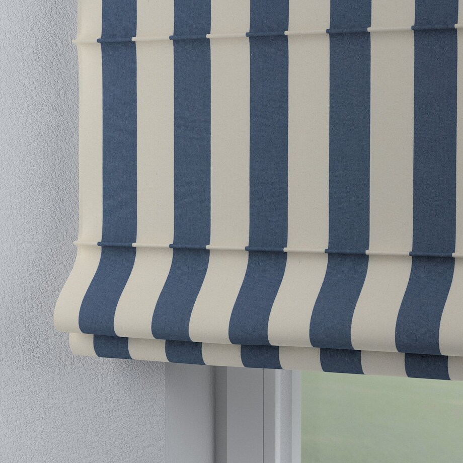 Roleta rzymska Capri, niebiesko-białe pionowe pasy (5,5cm), Quadro