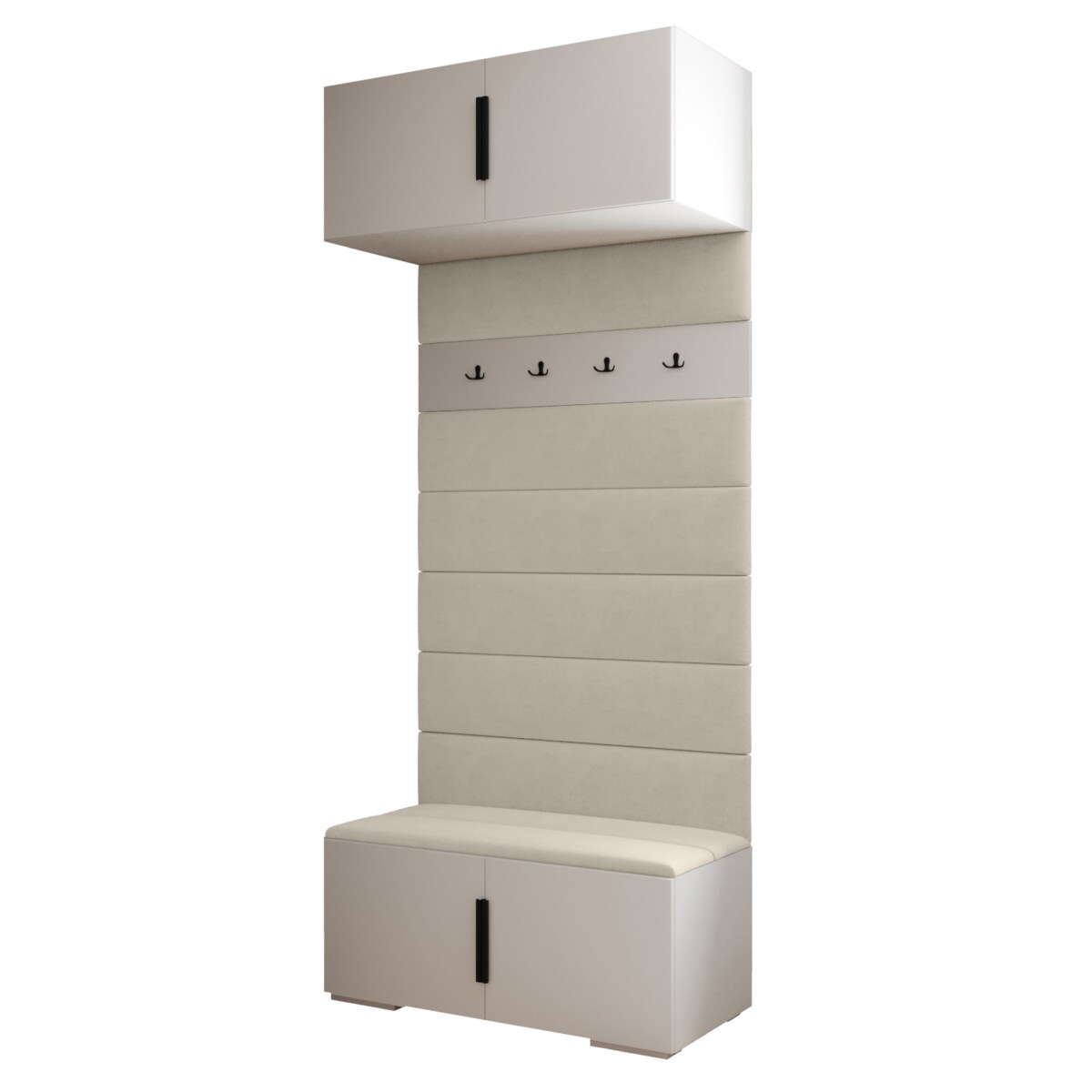 Garderoba do przedpokoju INOVA 1 biały+czarny+manila02