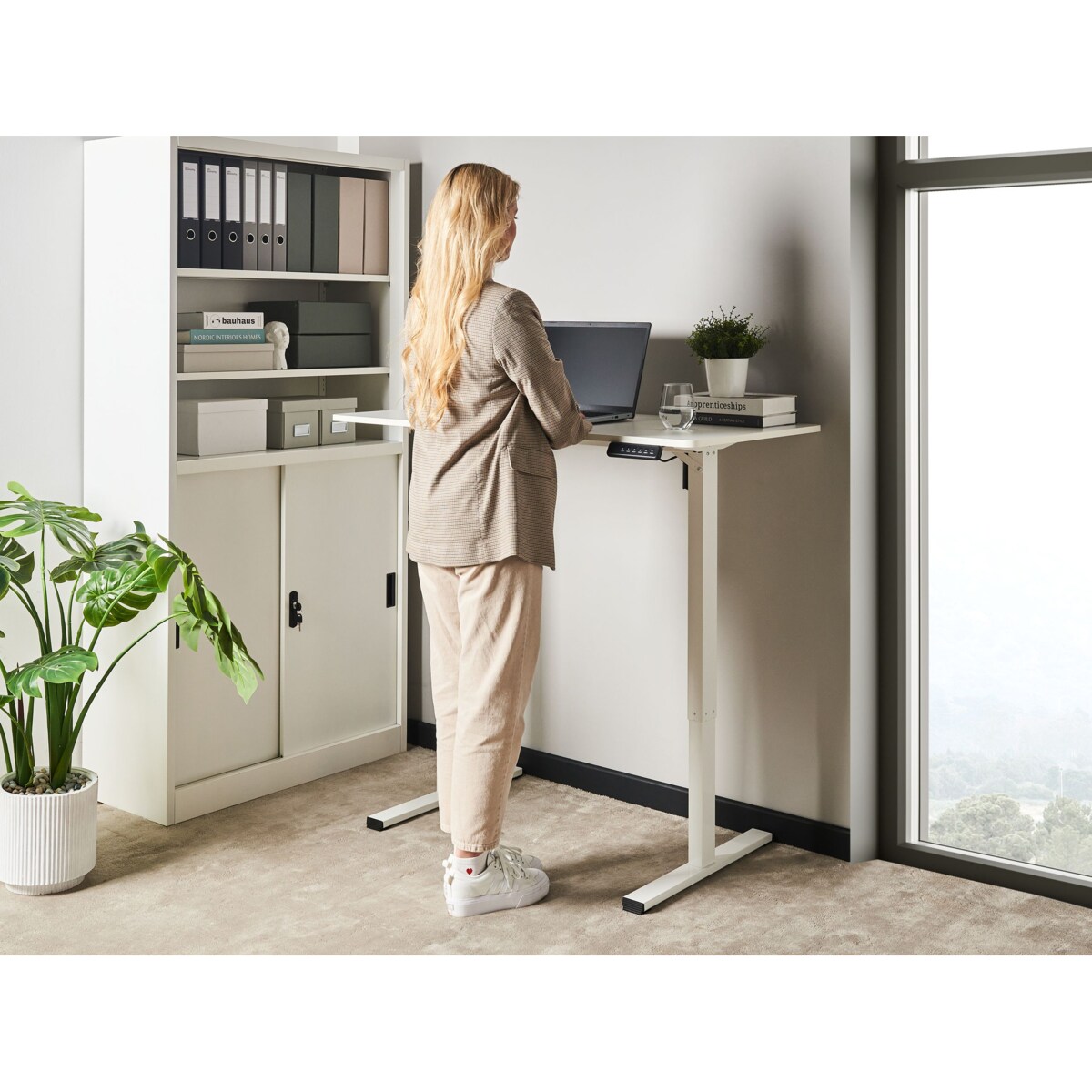 Biurko regulowane elektrycznie TAVARES Biały 120 cm 60 cm