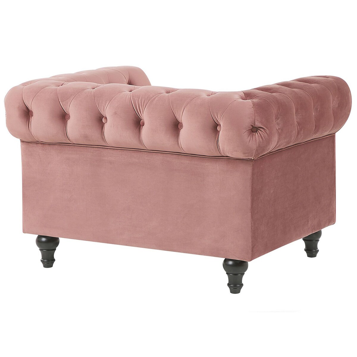 Fotel CHESTERFIELD Welur Różowy