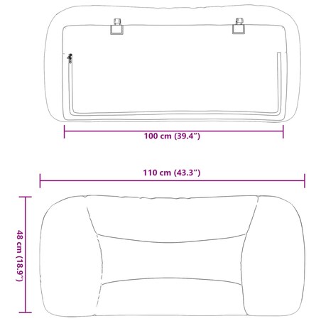 vidaXL Poduszka na wezgłowie, Hvar, kremowa, 100 cm, tkanina
