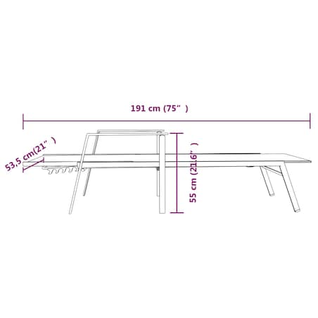 vidaXL Leżak, stal i tkanina textilene, kremowy