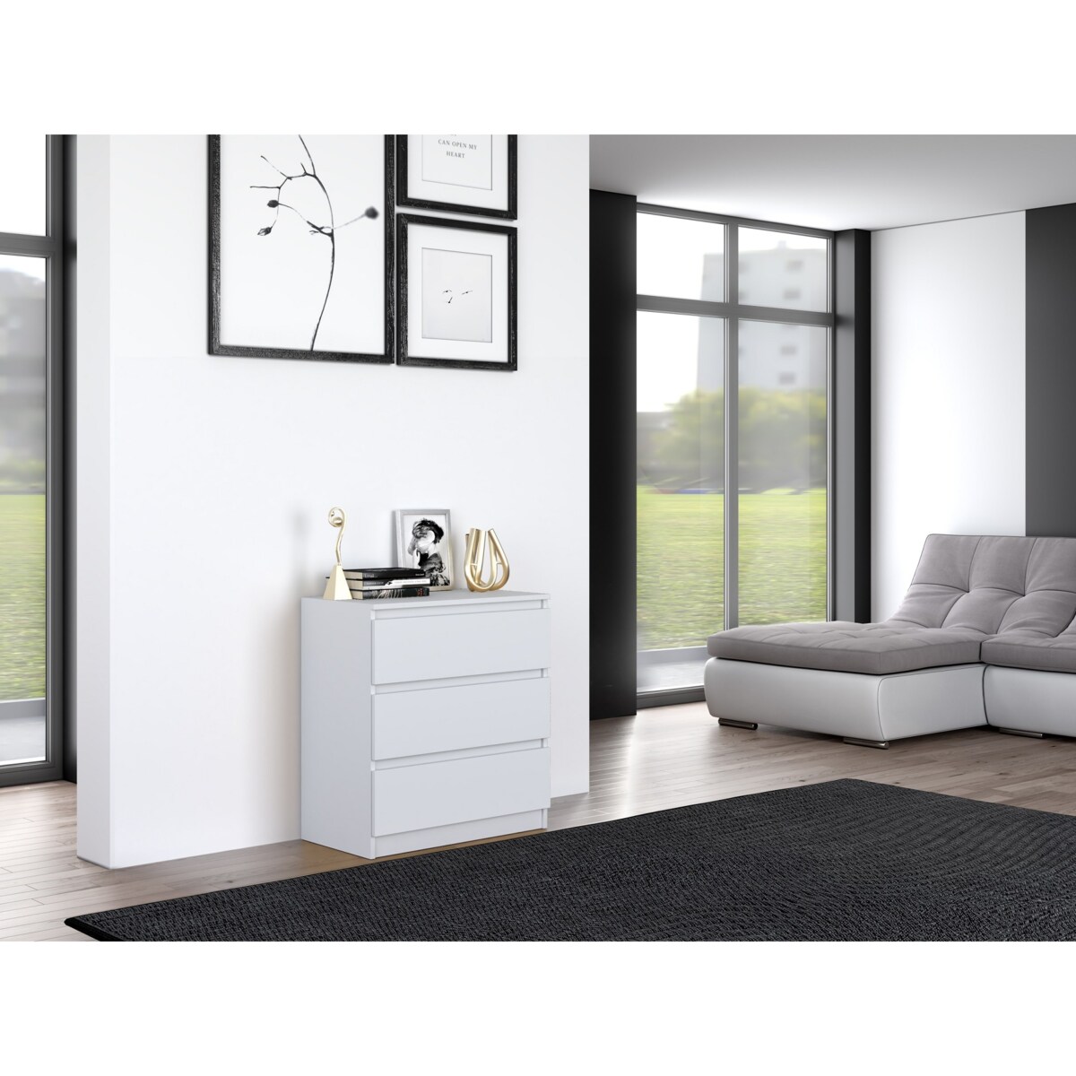 KOMODA SZAFKA 3 SZUFLADY M3 BIEL