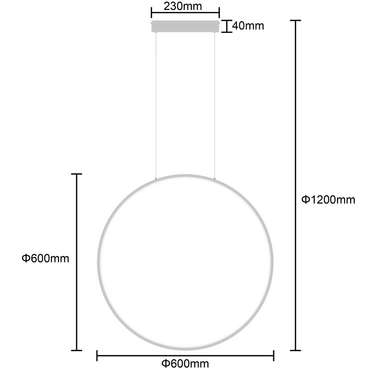 Lampa sufitowa wisząca Light Prestige Mirror biały LED CCT 3000, 4000, 6000 (regulowana) 1 szt.