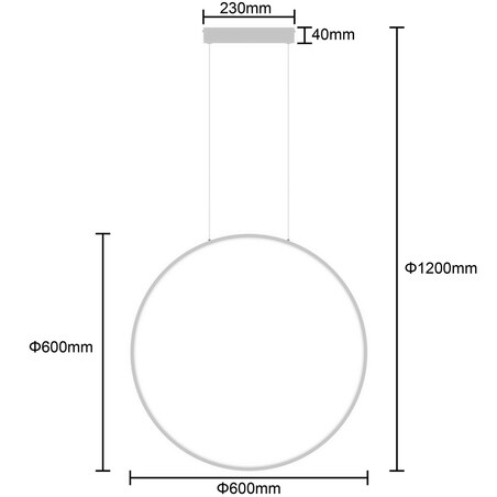 Lampa sufitowa wisząca Light Prestige Mirror biały LED CCT 3000, 4000, 6000 (regulowana) 1 szt.