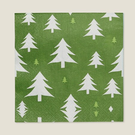Serwetki świąteczne Green Trees I 20 szt. boże narodzenie, święta, świąteczne, zielony, 16x16x3 cm