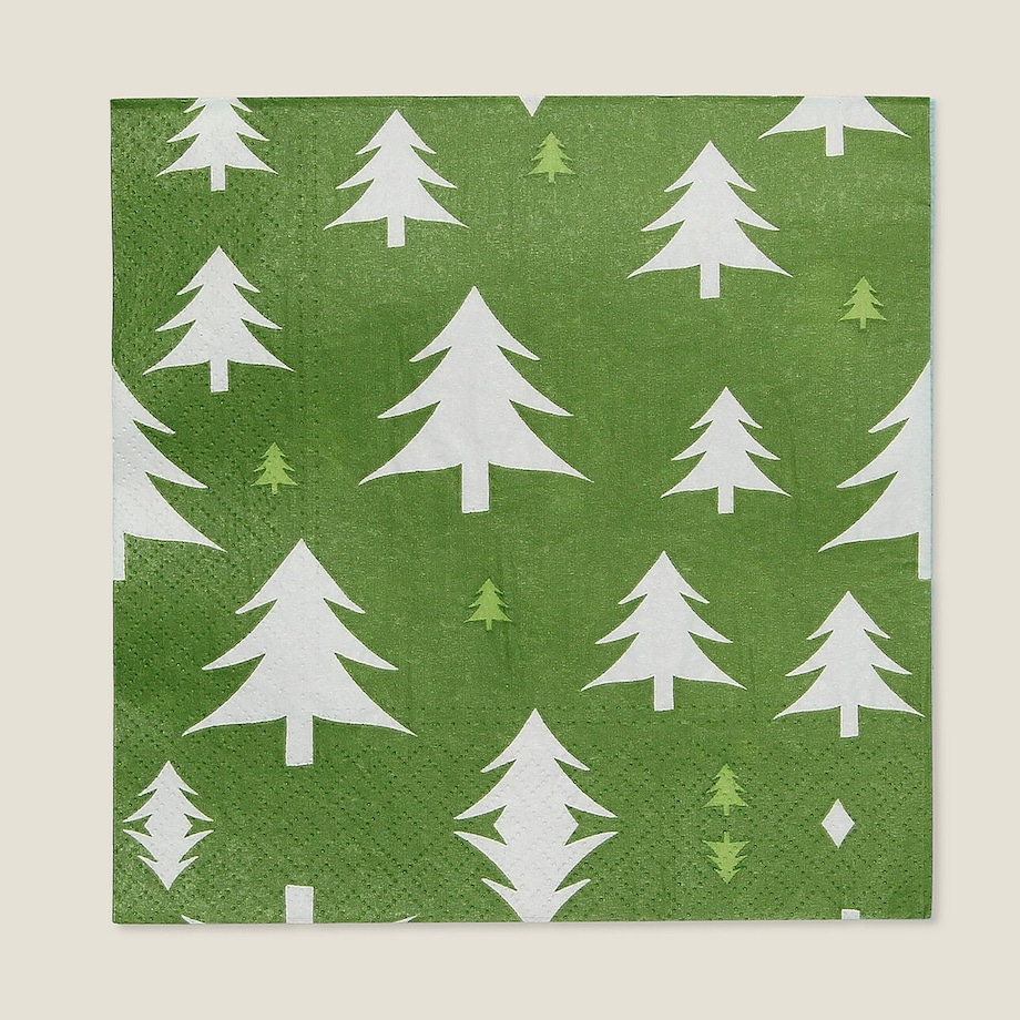 Serwetki świąteczne Green Trees I 20 szt. boże narodzenie, święta, świąteczne, zielony, 16x16x3 cm