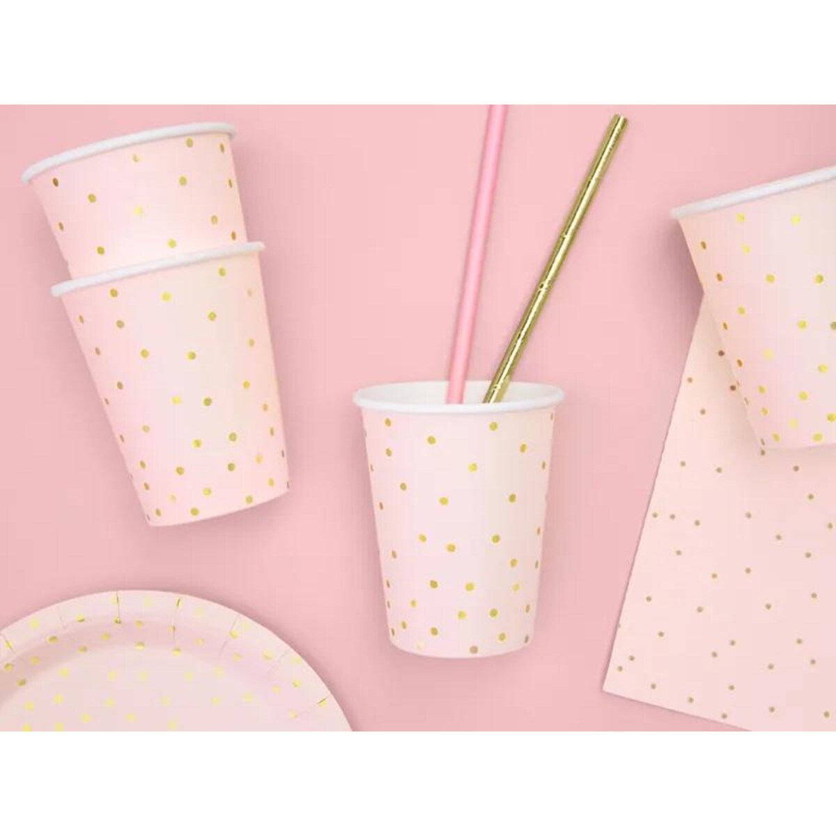 Kubeczki Kropki, jasny róż, 260ml