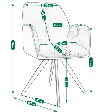 Krzesło welurowe obrotowe PERLA szare