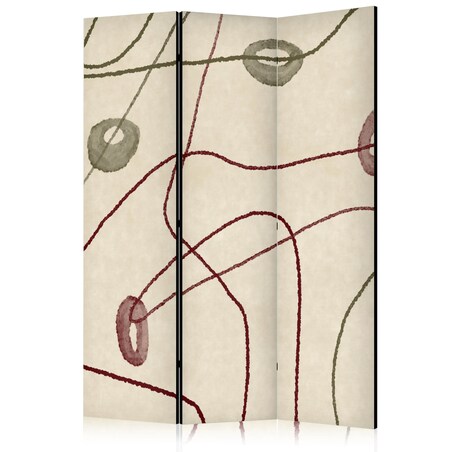 Parawan dwustronny Tła i desenie 135x172 cm 3-częściowy biały