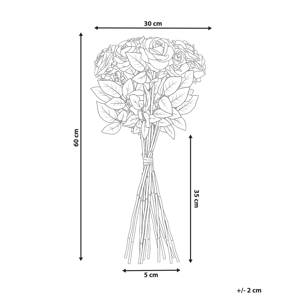 Bukiet sztucznych kwiatów MAFRA 60 cm Czerwony