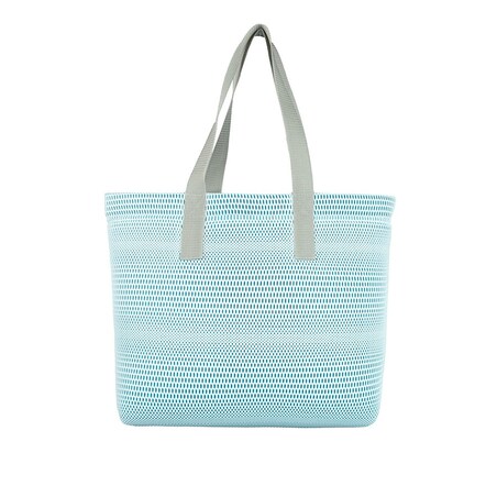 Torba na zakupy niebieska z szarymi uchwytami 45×33 cm