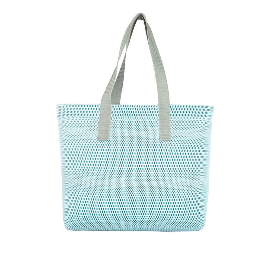 Torba na zakupy niebieska z szarymi uchwytami 45×33 cm