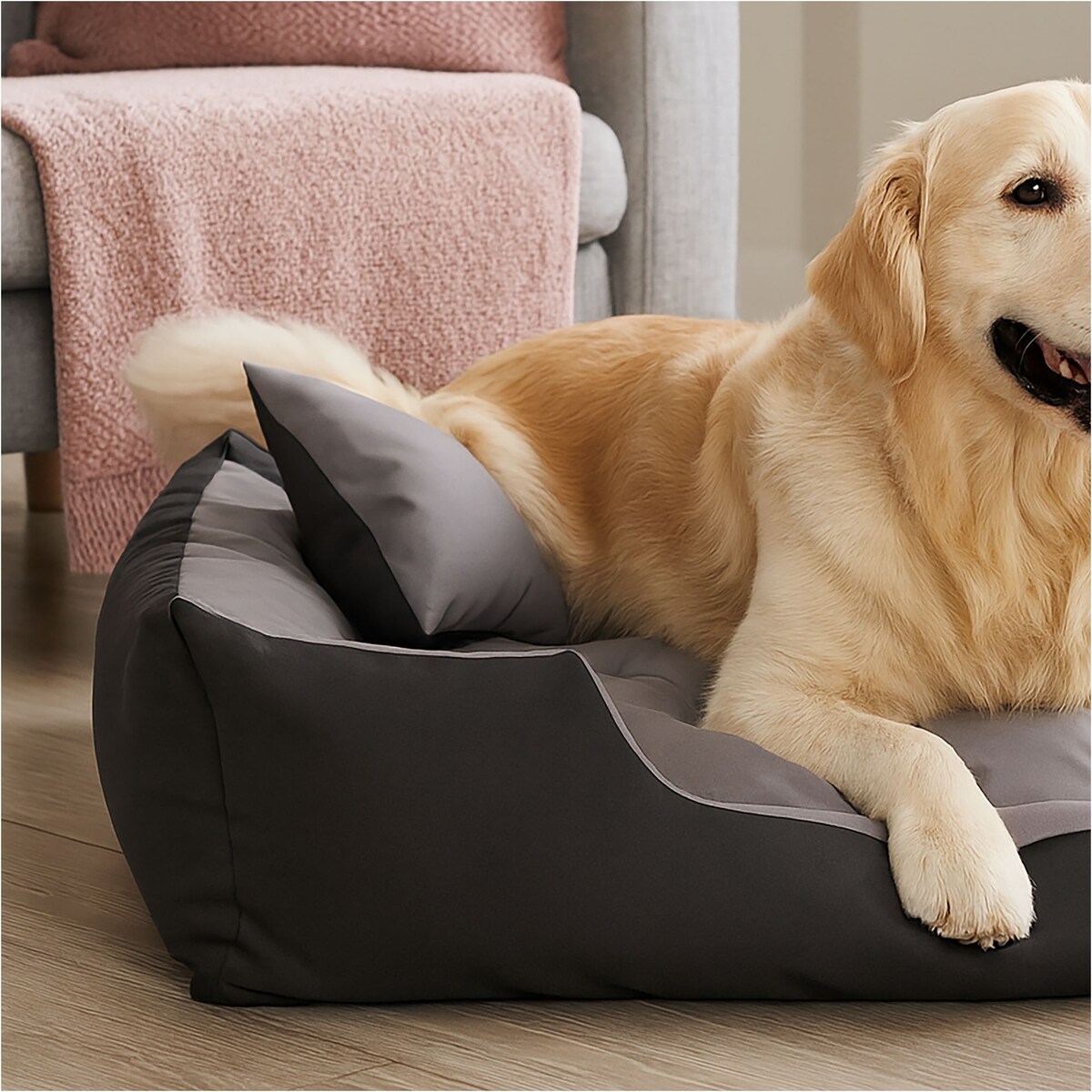 Legowisko Dla Psa Wodoodporne Posłanie Kanapa Sofa 100X75 Cm Szare