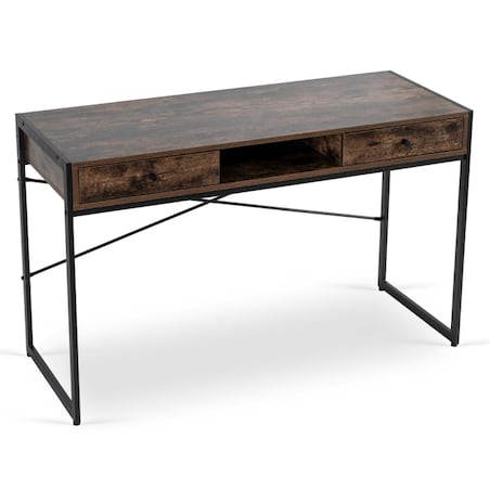 Biurko Loft z Szufladami Industrialne Drewniane STEP Dąb Rustykalny Vintage