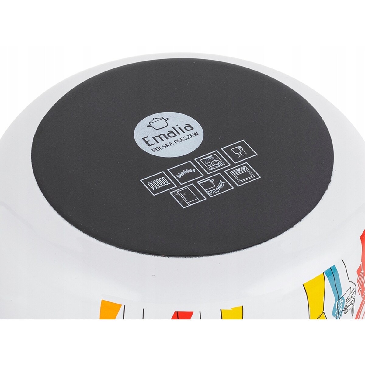 GARNEK EMALIOWANY polska pleszew 18 cm 2,6L do gotowania zup obiad kuchenny