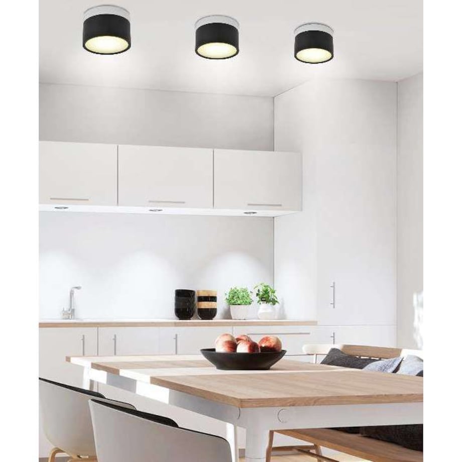 Spot LAMPA sufitowa 2273716 Candellux metalowa OPRAWA okrągła LED 9W 4000K plafon czarny biały