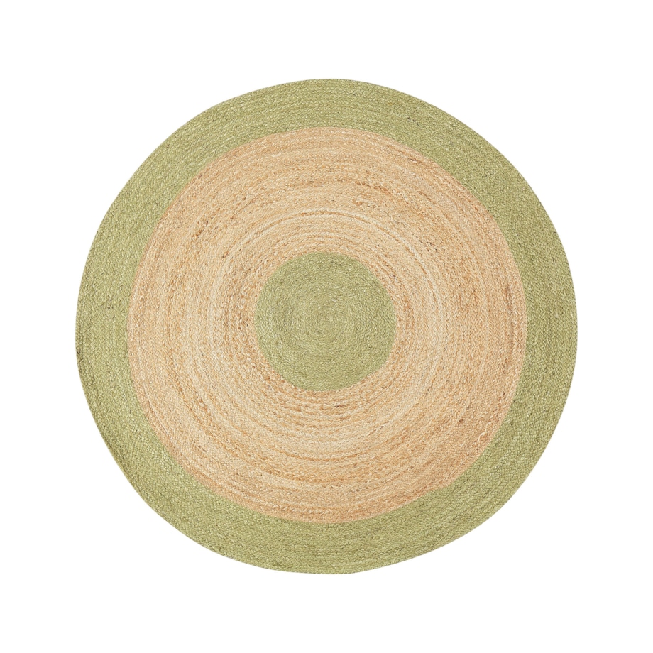Dywan okrągły z juty 140 cm beżowo-zielony YAYALAR