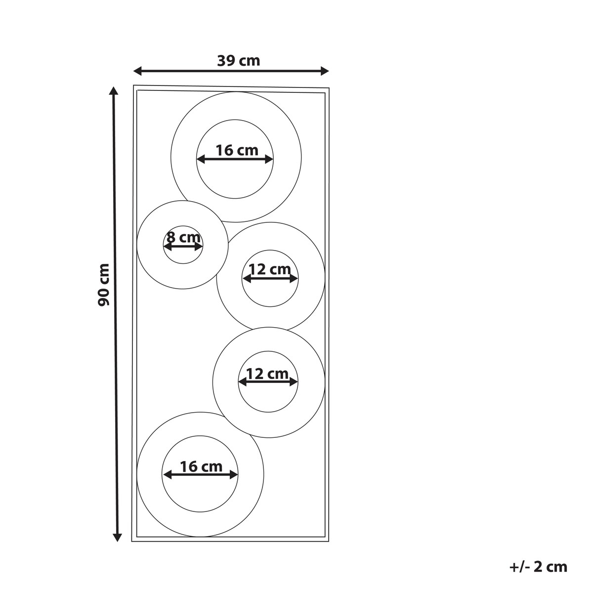 Dekoracja ścienna MAICOBA Metal 90 cm Złoty