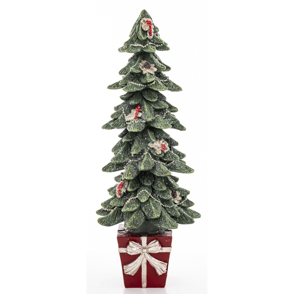 Dekoracja - choinka w czerwonym pudełku 32x13x13 cm
