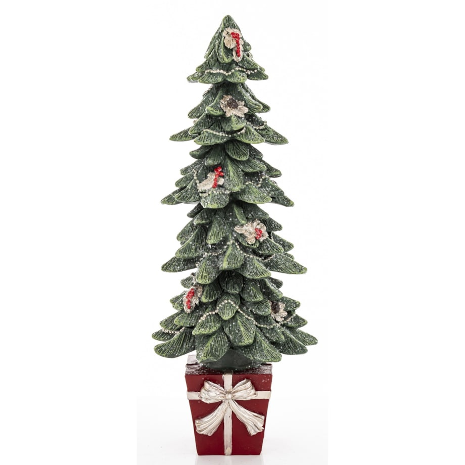 Dekoracja - choinka w czerwonym pudełku 32x13x13 cm