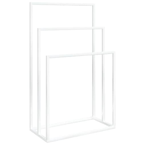 vidaXL Wolnostojący wieszak na ręczniki, biały, 48x24x79 cm, żelazny