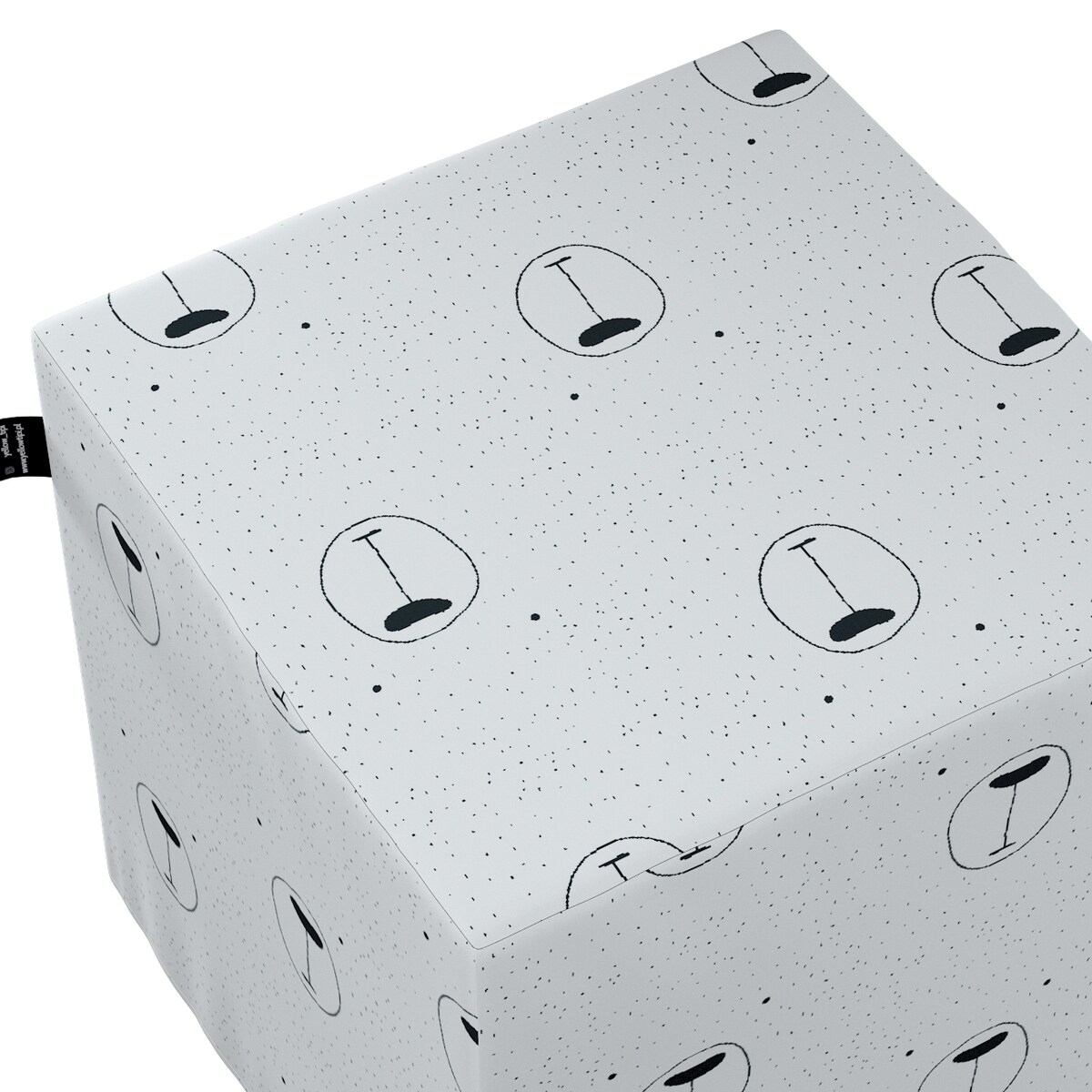 Puf kostka Nano, ecru-czarny, 40 x 40 x 40 cm, Magic Collection