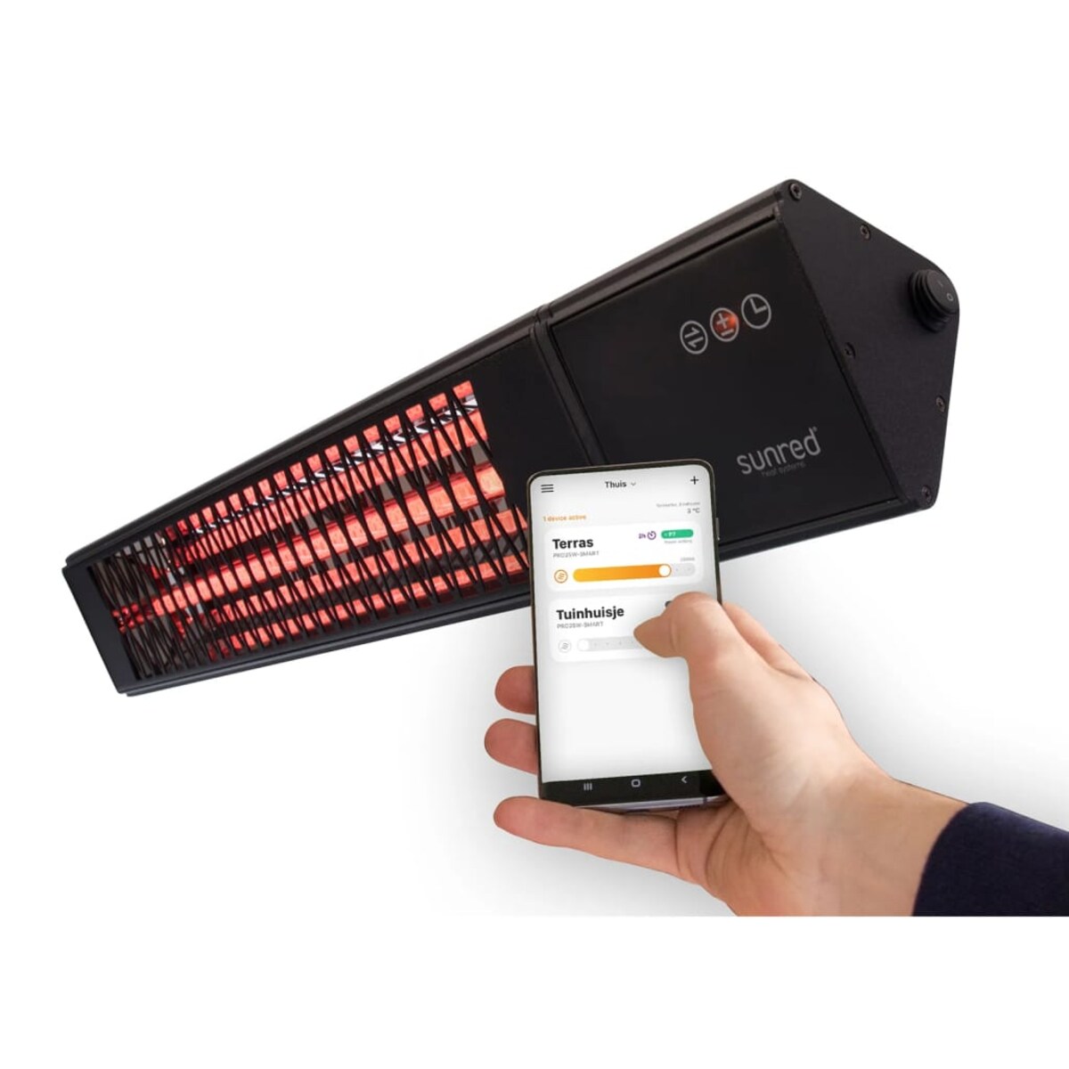Sunred Grzejnik tarasowy ścienny Royal Diamond Smart Dark, 2500 W