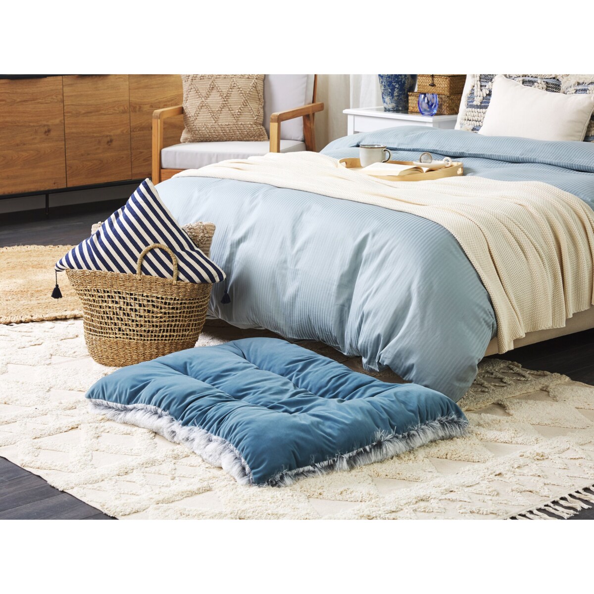 Legowisko 90 x 60 cm niebieskie ERGANI