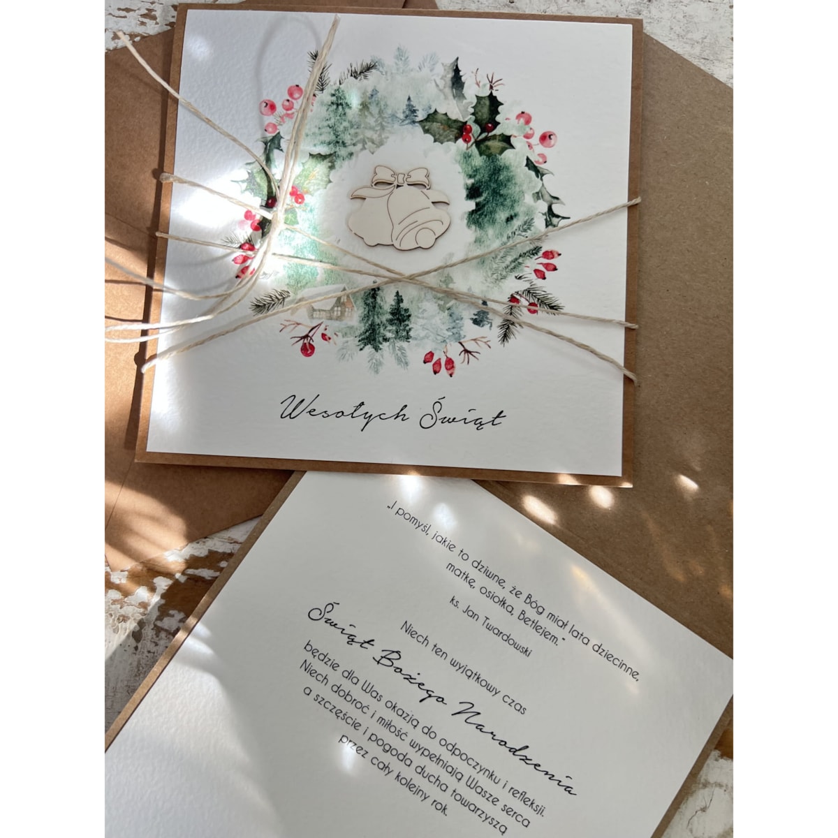 Wyjątkowa ręcznie robiona kartka świąteczna na Boże Narodzenie