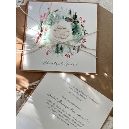 Wyjątkowa ręcznie robiona kartka świąteczna na Boże Narodzenie