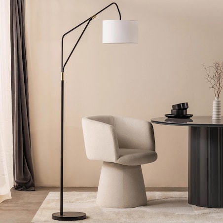 Krzesło obrotowe jasnobeżowe bouclé Nalf