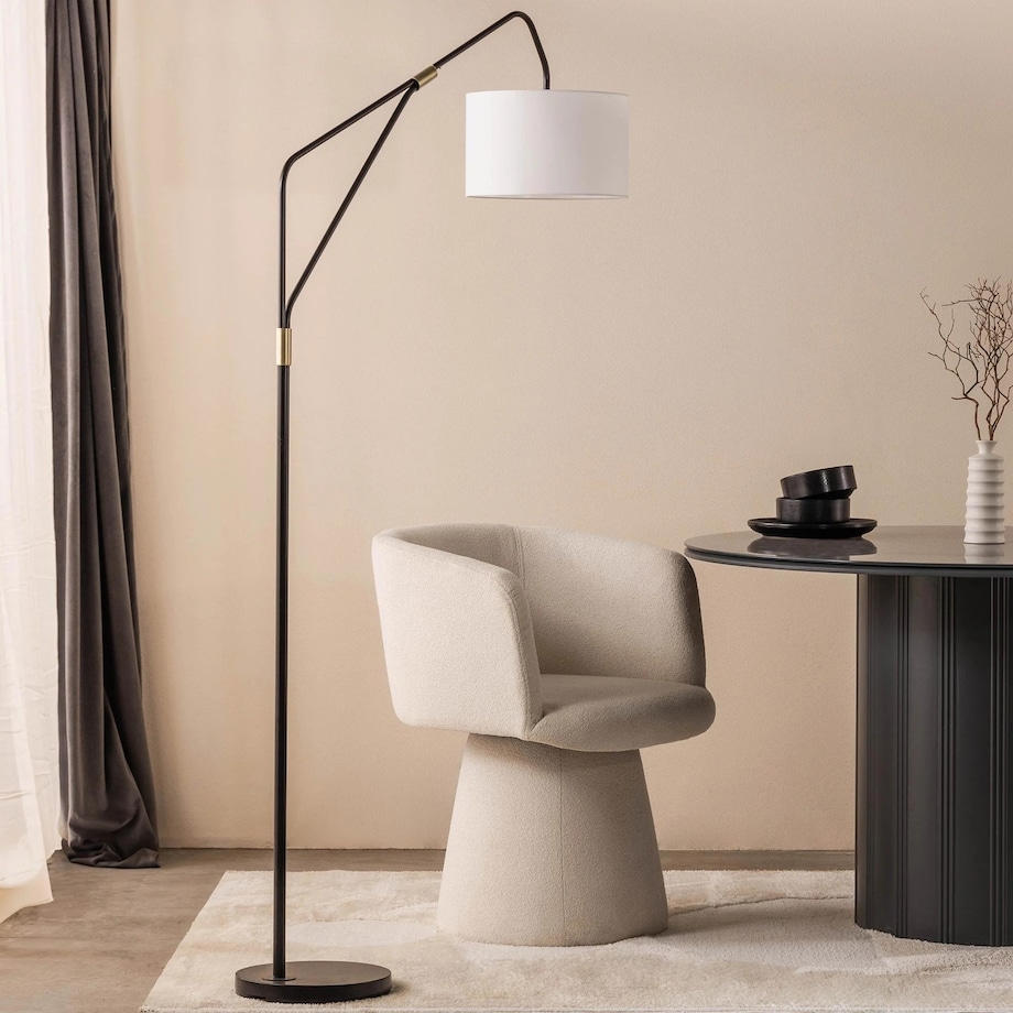 Krzesło obrotowe jasnobeżowe bouclé Nalf