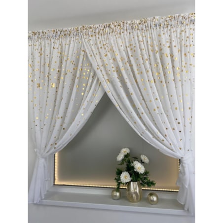 Firana gotowa złote akcenty 400x160 cm