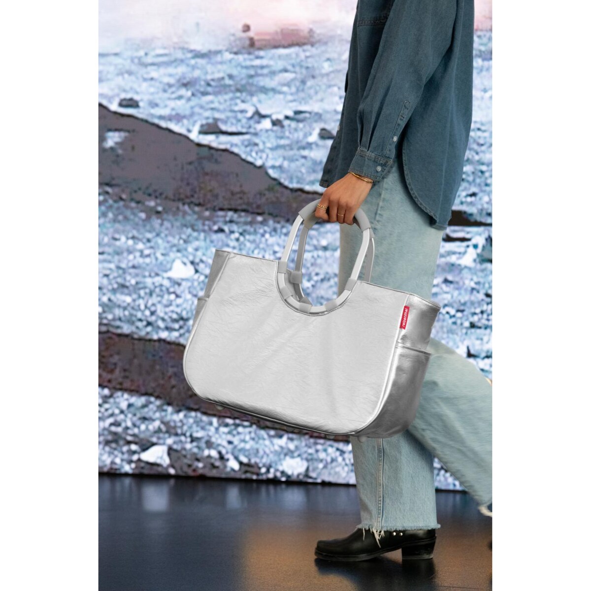 Torba LOOPSHOPPER L, silver crackle