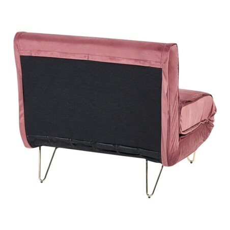 Sofa welurowa rozkładana różowa VESTFOLD