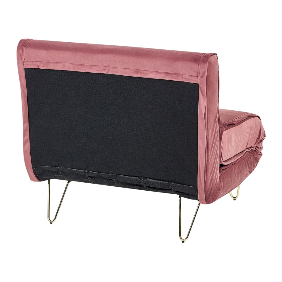 Sofa welurowa rozkładana różowa VESTFOLD