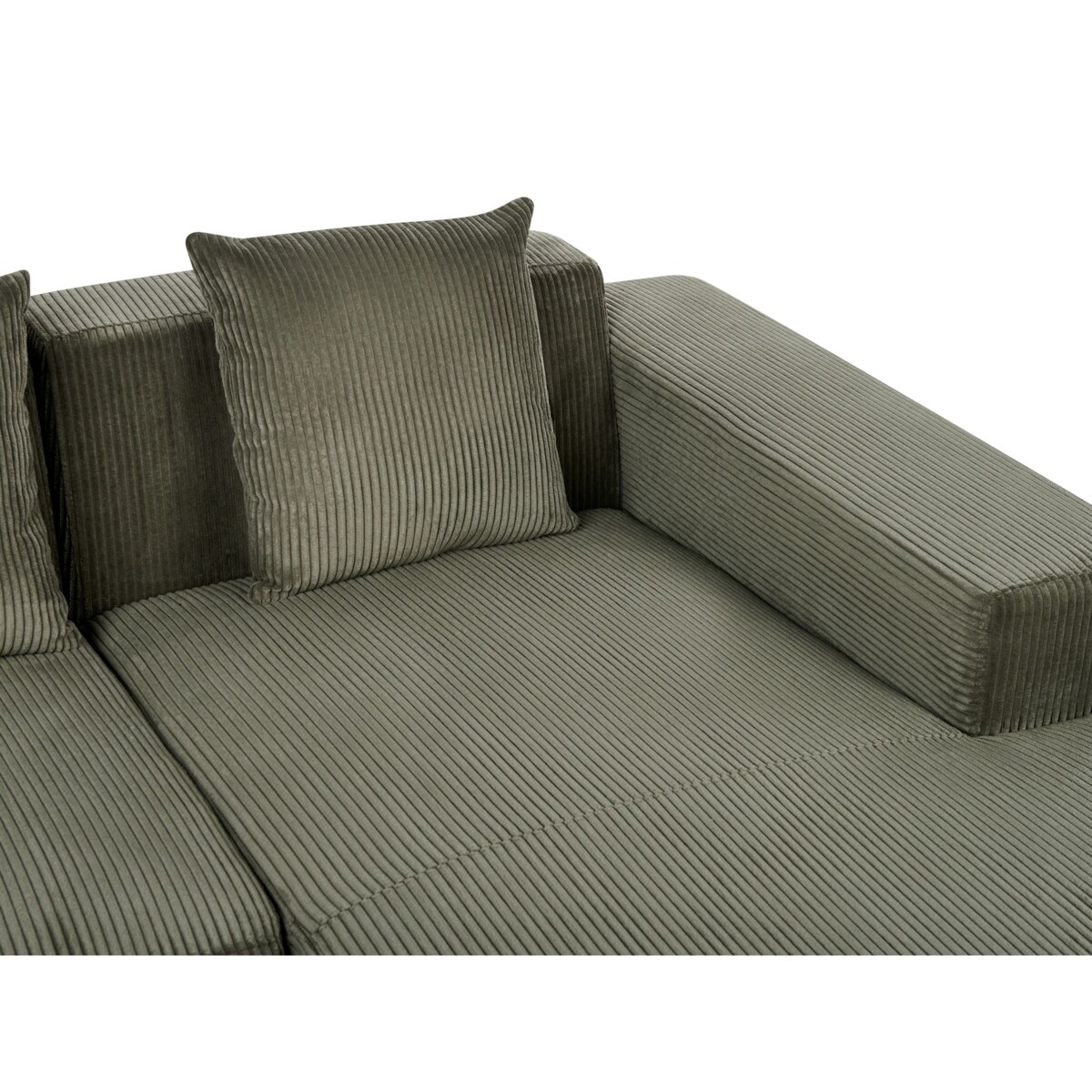 Narożnik LUNGO Sztruks Zielony dla 4 osób Lewostronny