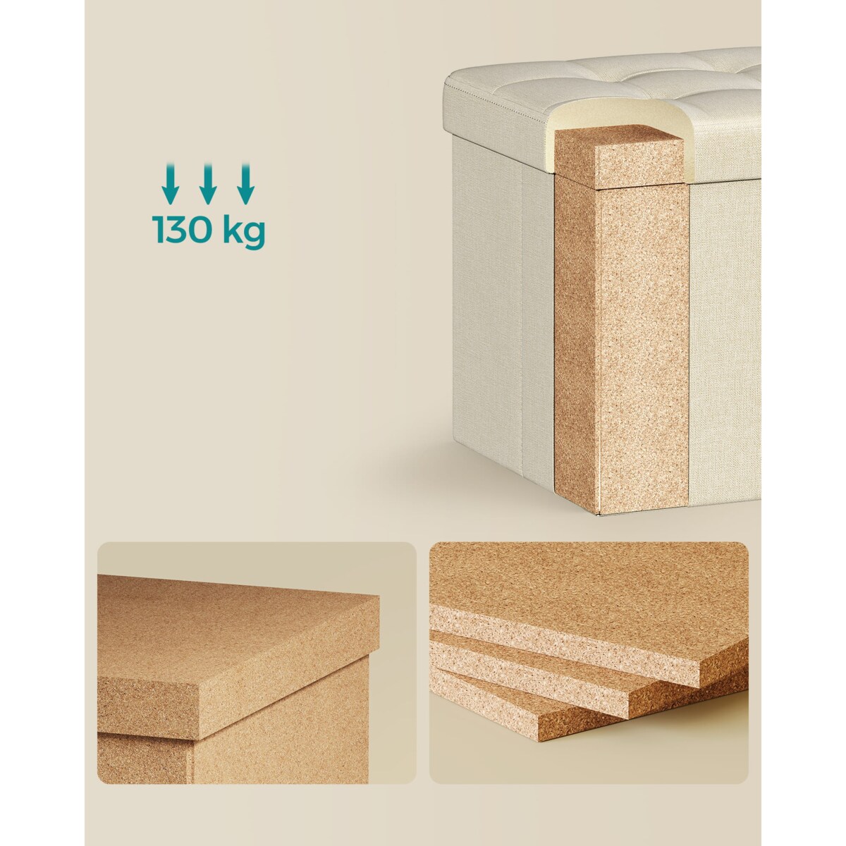 Pufa Siedzisko do sypialni pokoju przedpokoju BIAŁY