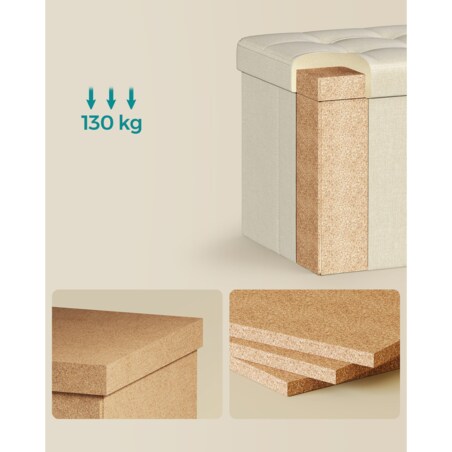 Pufa Siedzisko do sypialni pokoju przedpokoju BIAŁY