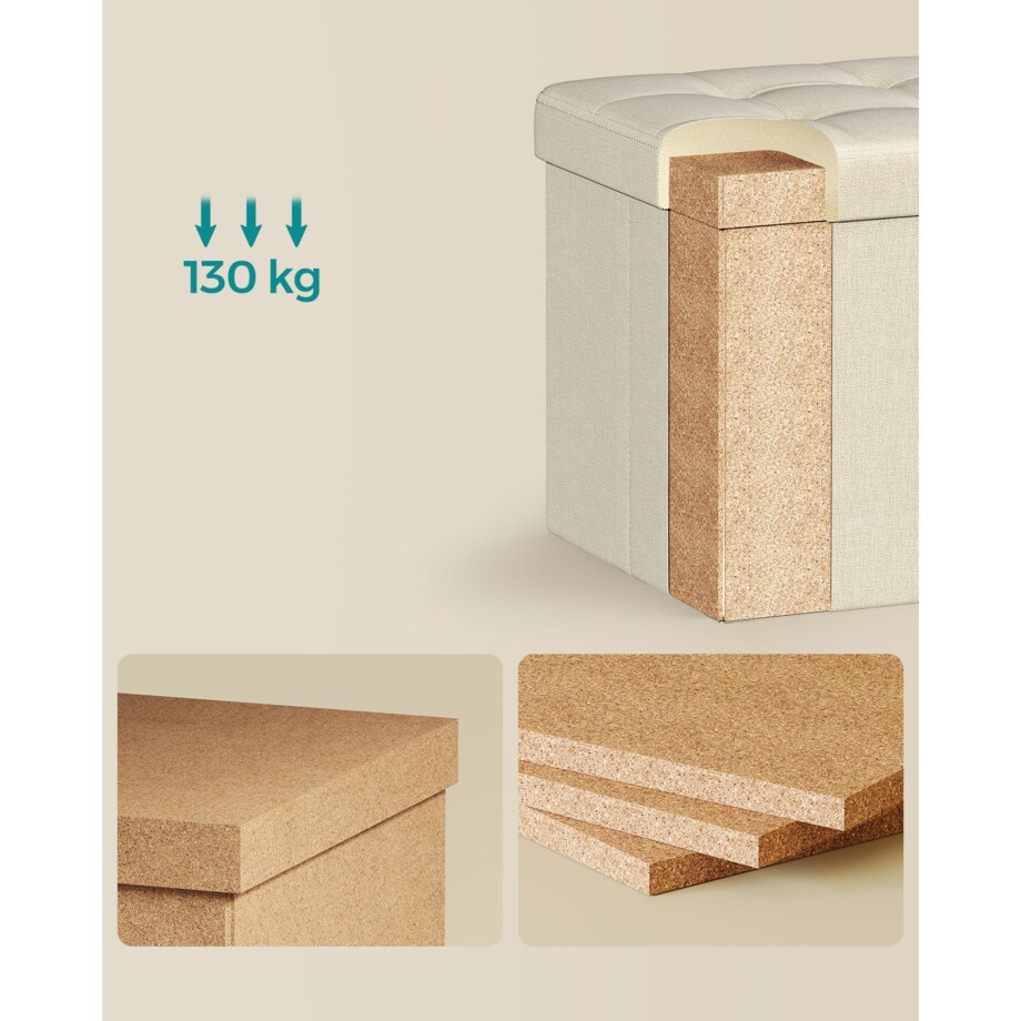 Pufa Siedzisko do sypialni pokoju przedpokoju BIAŁY