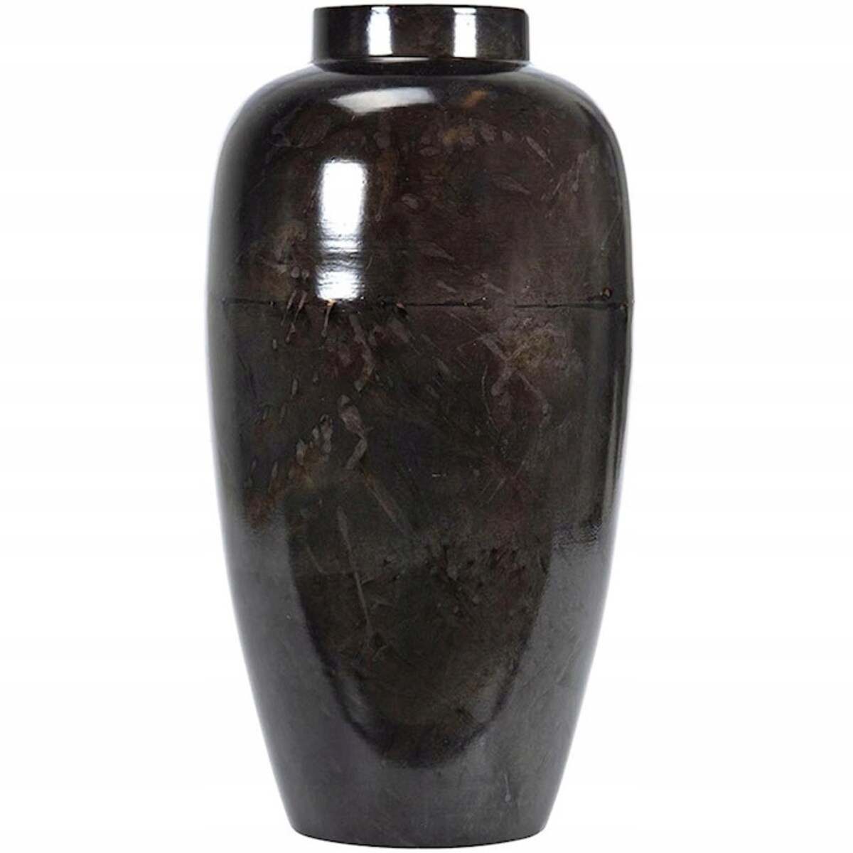 WAZON PODŁOGOWY DUŻY 40cm WYSOKI METALOWY LOFT SREBRNY POŁYSK DO SALONU