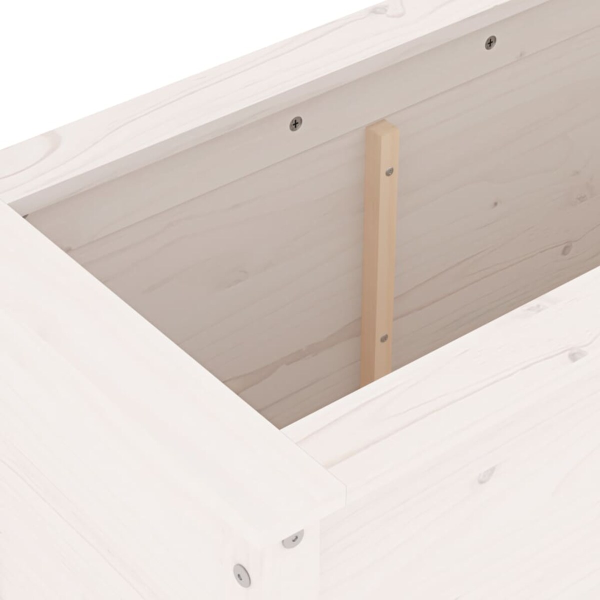 vidaXL Donica ogrodowa na nóżkach, biała, 119,5x40x78 cm, sosna