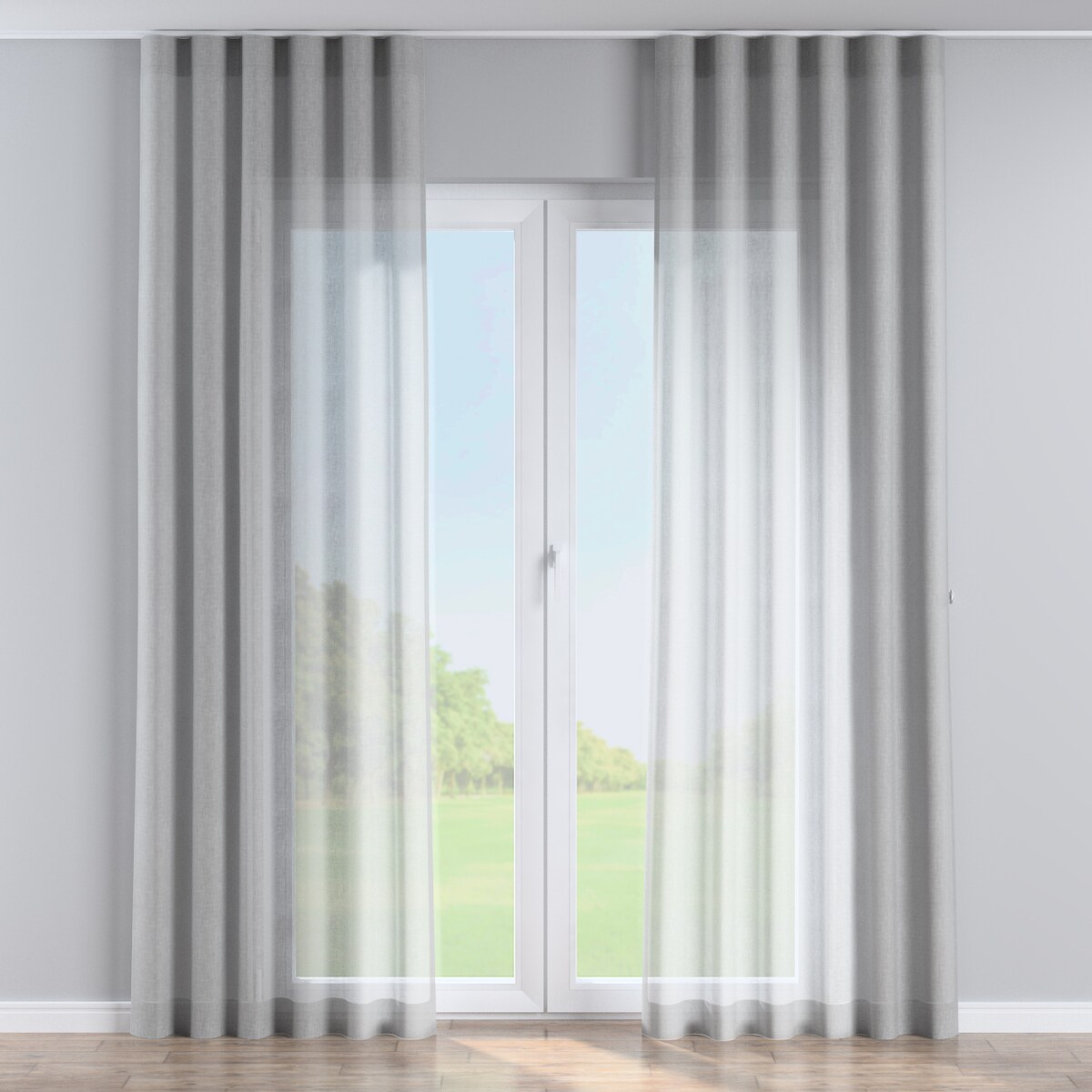 Zasłona na taśmie wave 130x245 gołębi szary