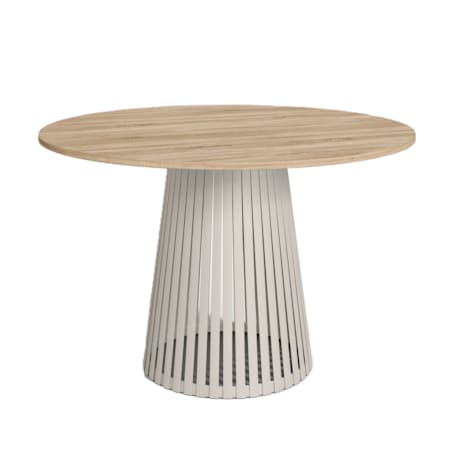 Stół VIV z lamelami do salonu, blat 110cm dąb sonoma -podstawa kaszmirowa