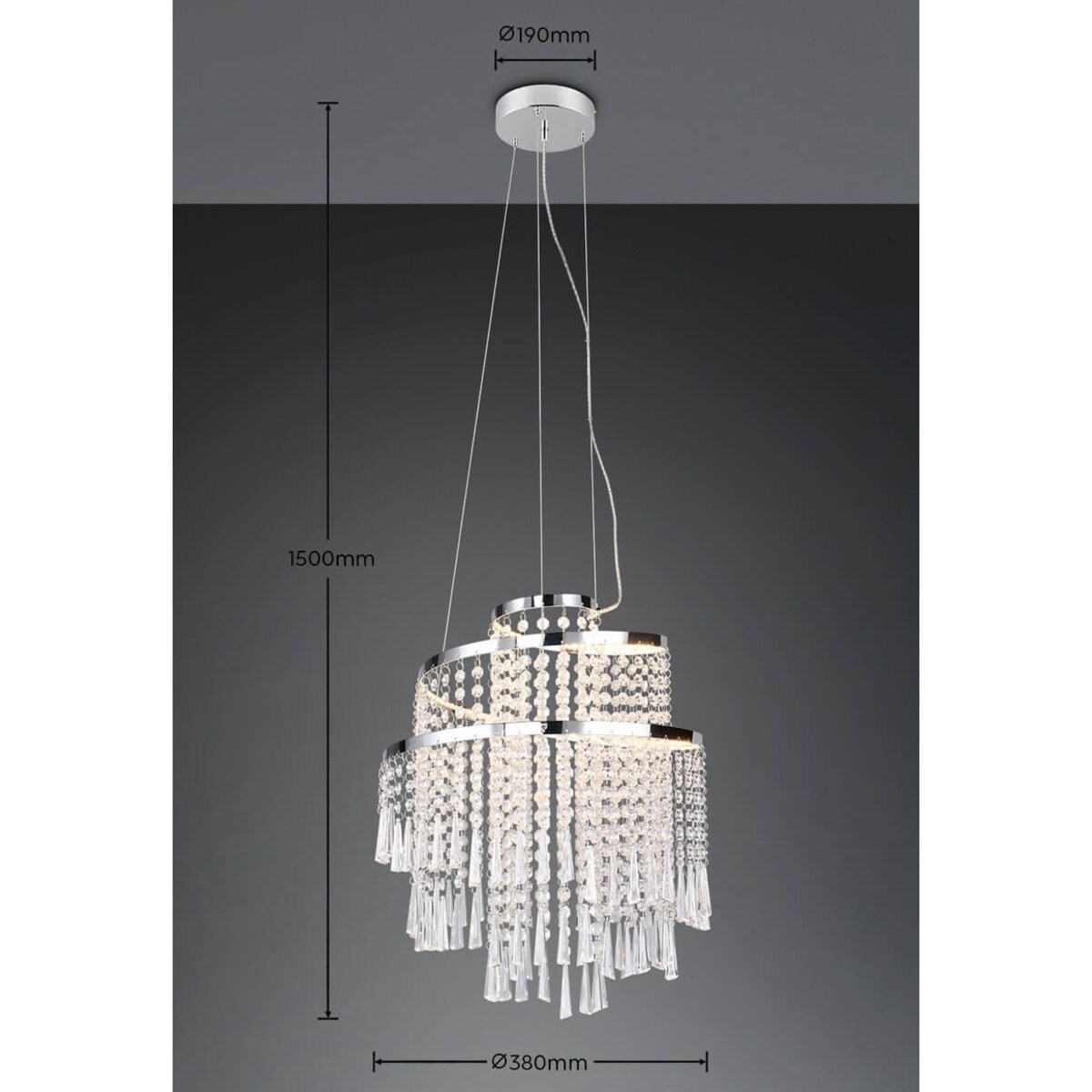 Kryształowy żyrandol Pomp R37341106 RL Light LED 30W 2700-6500K przezroczysty chrom