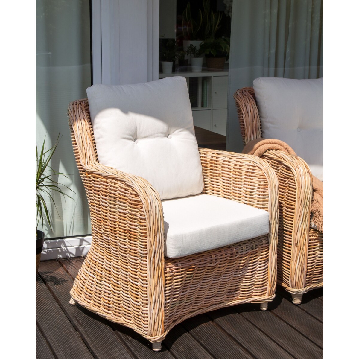 Rattan Duży zestaw wypoczynkowy Naturalny ALESSANO