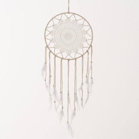 Pleciony Ozdobny Łapacz Snów Boho makrama na Ścianę do Sypialni 30 x 80 cm