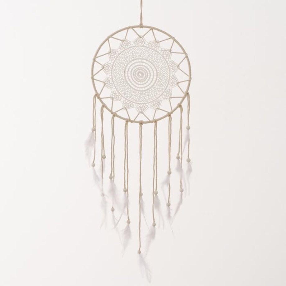 Pleciony Ozdobny Łapacz Snów Boho makrama na Ścianę do Sypialni 30 x 80 cm